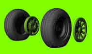 North-American P-51D Mustang wheels with weighted effect tyres with block tread pattern #LF3D7239
