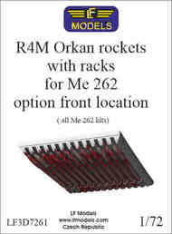3D printed R4M Orkan rockets with racks for Messerschmitt Me.262A-1, 2 x 12 rockets in front location #LF3D7261
