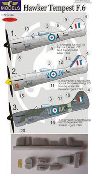 Hawker Tempest Mk.VI conversion with 3 decal options (designed to be used with Academy kits) [Mk.V] #LFC7204