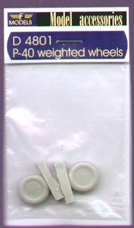 Curtiss P-40 weighted wheels WAS 7.20. TEMPORARILY SAVE 1/3RD!!! (designed to be used with AMT, Eduard, Hasegawa, Mauve, Monogram and Revell kits) [P-40B Tomahawk P-40C P-40E P-40F P-40K P-40L P-40M P-40N] #LFD4801