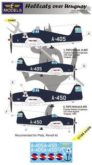 Grumman F6F-5 Hellcats over Uruguay (2 decal options) (designed to be used with Platz and Revell kits) #LFMC4402