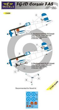 Vought FG-1D Corsair FAS SALVADORIAN AF (2 decal options) (designed to be used with Revell kits)[F4U-1] #LFMC4406
