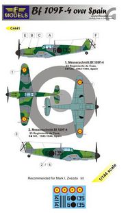  LF Models  1/144 Messerschmitt Bf.109F-4 over Spain (designed to be used with Mark I Models and Zvezda kits) LFMC4441