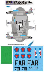  LF Models  1/48 Lockheed T-33 Shooting Star over Playa Jiron. (paint mask included) LFMC48100