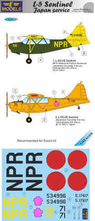 Stinson L-5 Sentinel Japanese service 2 decal options #LFMC48231