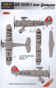  LF Models  1/72 Henschel Hs.123V-1 over Germany (designed to be used with Fly and A Model kits) LFMC72124