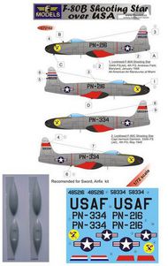 Lockheed F-80B Shooting Star over USA (decal, resin and mask included) (designed to be used with Sword and Hasegawa kits) #LFMC72162