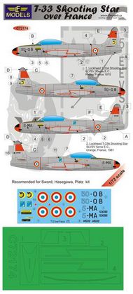  LF Models  1/72 Lockheed T-33 Shooting Star over France (designed to be used with Sword, Hasegawa and Platz kits) LFMC72174