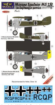 Morane-Saulnier MS.230 in Luftwaffe service Part I (designed to be used with Heller and Smer kits) #LFMC72195