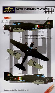  LF Models  1/72 Savoia-Marchetti SM.79 ARN. 1 Squadrigglis, 1 Gruppo, Aerosiluranti 'Buscaglia' Venegono, Italy February 1944. Includes resin wheels LFMC7221