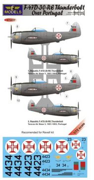 Republic F-47D-30-RE Thunderbolt over Portugal (2 decal options) (designed to be used with Revell kits)[P-47D] #LFMC72217