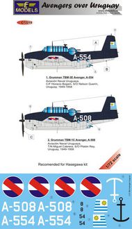  LF Models  1/72 Grumman TBM-3E/TBM-1C Avenger over Uruguay part I. 2 decal options for Hasegawa kit LFMC72219