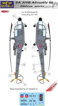  Aerospatiale SA 319B Alouette III Chilean service 2 decal options #LFMC72287