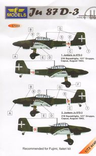  LF Models  1/72 Junkers Ju.87D-3 'Stuka' Italian Air Force (designed to be used with Fujimi and Italeri kits) LFMC7233