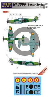  LF Models  1/72 Messerschmitt Bf.109F-4 over Spain (designed to be used with Italeri kits) LFMC7272