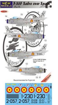  LF Models  1/72 North-American F-86F Sabre over Spain Part II (designed to be used with Fujimi kits) LFMC7292