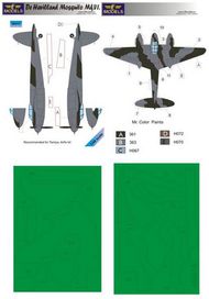 de Havilland Mosquito Mk.VI camouflage pattern paint mask (designed to be used with Tamiya and Airfix kits) #LFMM4815