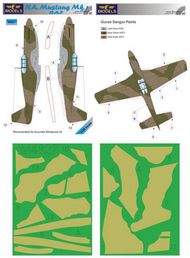  LF Models  1/48 North-American Mustang Mk.I RAF camouflage pattern paint mask (designed to be used with Accurate Miniatures kits) LFMM4827