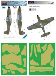  LF Models  1/48 North-American Mustang Mk.III RAF Pt.I camouflage pattern paint mask (designed to be used with Tamiya, Revell, and ICM kits) LFMM4842