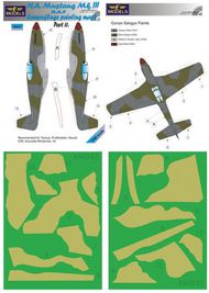 North-American Mustang Mk.III RAF Pt.II camouflage pattern paint mask (designed to be used with Tamiya, Revell, and ICM kits) #LFMM4843
