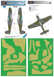  LF Models  1/48 North-American Mustang Mk.III RAF Pt.III camouflage pattern paint mask (designed to be used with Tamiya, Revell, and ICM kits) LFMM4844