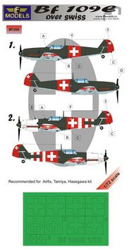 Messerschmitt Bf.109E over Swiss national insignia paint mask #LFMM7206