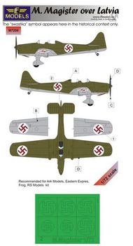  LF Models  1/72 Miles Magister over Latvia national insignia paint mask LFMM7208