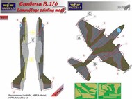 BAC/EE Canberra B.2/6 camouflage pattern paint mask with decal #LFMM72127