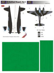 de Havilland Mosquito Mk.IV camouflage pattern paint mask #LFMM7219