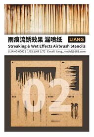  Liang Products  1/35 STREAKING & WET EFFECTS AIRBRUSH STENCILS 1/35 1/48 1/72 LIG-0002