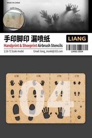  Liang Products  NoScale Handprint & shoeprint Airbrush Stencils LIG-0004