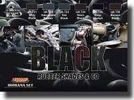  Life Color Paints  NoScale Black Rubber Shades (6 Different) LFCCS27