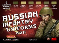  Life Color Paints  NoScale Russian WWII Infantry Uniforms Acrylic Set LFCCS42