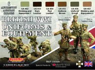  Life Color Paints  NoScale British WWII Uniforms & Equipment Acrylic Set LFCCS45