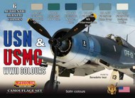  Life Color Paints  NoScale USN & USMC WWII Camouflage Acrylic Set LFCCS46