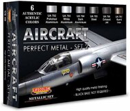  Life Color Paints  NoScale Aircraft Perfect Metal #2 Diorama Acrylic Set LFCCS48