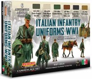  Life Color Paints  NoScale Italian WWI Infantry Uniform Camouflage Acrylic Set LFCCS50