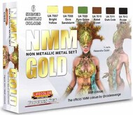  Life Color Paints  NoScale Gold Non-Metallic Metal Set 1 Matt Colors Figures Acrylic Set (6 22ml Bottles) LFCCS53