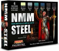 Steel Non-Metallic Metal Set 2 Matt Colors Figures Acrylic Set (6 22ml Bottles) #LFCCS54