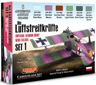  Life Color Paints  NoScale Imperial German Army WWI Aircraft #1 Camouflage Acrylic Set LFCCS57