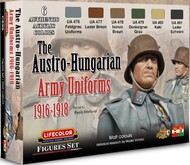 Life Color Paints  NoScale Austro-Hungarian Army Uniforms 1916-18 Acrylic Set (6 22ml Bottles) LFCCS59