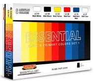  Life Color Paints  NoScale Essential Basic & Primary Colors Acrylic Set #1 (6 22ml Bottles) LFCES1