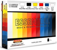  Life Color Paints  NoScale Essential Basic & Primary Gloss Colors Acrylic Set #3 (6 22ml Bottles) LFCES3
