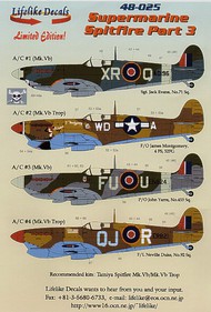  Lifelike Decals  1/48 Supermarine Spitfire Mk.Vb Part 3 (4) LLD48025