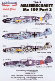  Lifelike Decals  1/72 Messerschmitt Bf.109 Part 3 (4) LLD72019