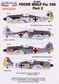  Lifelike Decals  1/72 Focke-Wulf Fw.190 Part 2 (4) LLD72022