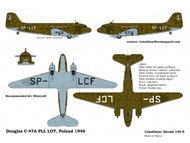  Lima Oscar Decals  1/144 Douglas C-47A PLL LOT (1946-47) LD44005