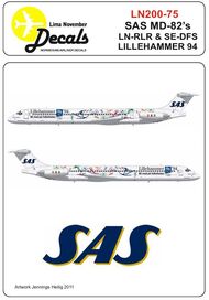 SAS MD-82 IN LILLEHAMMER OLYMIC 94 CS #LN200-75