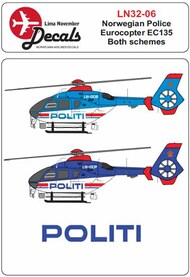 Norwegian Police Eurocopter EC135 both schemes #LN32-006