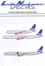  Lima November  1/144 Airbus A319 and A320. SAS SCANDINAVIAN AIRLINES LN44507